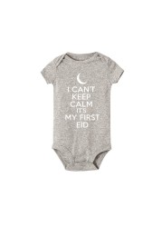 I Can't Keep Calm It's My First Christmas Kids Short Sleeve Bodysuit Caasual Letter Print 1st Birthday Girls Rompers Fast Shipping