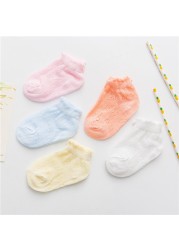 5pairs/pack Newborn Baby Socks Summer Thin Mesh Baby Socks for Girls Cotton Infant Baby Boy Socks Casual Sports Style 2020 New