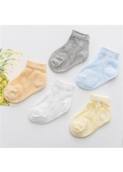 5pairs/pack Newborn Baby Socks Summer Thin Mesh Baby Socks for Girls Cotton Infant Baby Boy Socks Casual Sports Style 2020 New