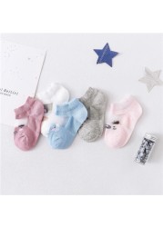 5pairs/pack Newborn Baby Socks Summer Thin Mesh Baby Socks for Girls Cotton Infant Baby Boy Socks Casual Sports Style 2020 New