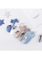 5pairs/pack Newborn Baby Socks Summer Thin Mesh Baby Socks for Girls Cotton Infant Baby Boy Socks Casual Sports Style 2020 New