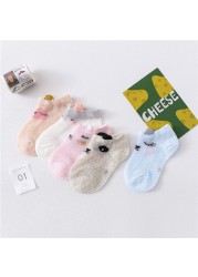 5pairs/pack Newborn Baby Socks Summer Thin Mesh Baby Socks for Girls Cotton Infant Baby Boy Socks Casual Sports Style 2020 New