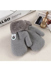 Boys Girls Knitted Gloves Full Finger Warm Rope Gloves Toddler Kids New Winter Set