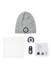 Unisex Outdoor Cycling Hiking LED Light Hat Knitted Winter Elastic Beanie Cap Hat With Lighting Christmas Gift For Friend