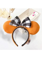 Original Disney Mickey Mouse Headband for Women Sequin Ears Costume Headband Cosplay Plush Adult Kids Headband