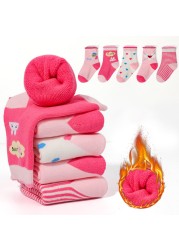 5pairs/lot Thick Terry Cotton Baby Kids Socks Winter Soft Warm Socks for Children Boys Girls Thermal Floor Socks Miaoyoutong