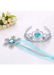 Frozen Girl Crown Sticker Elsa Magic Wand Rapunzel Accessory Princess Party Dress Up Birthday Gift For Kids Aurora