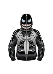 Autumn Fashion Boys Full Sleeve Full Zipper Hoodies Children Sweatshirts Super Heroes Cosplay Costume Outwear Kids Coats