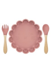 BPA Free Baby Cutlery Cute Lace Oval Cutlery Water Resistant Plates Spoon Fork Solid Color Special Offer