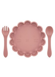 BPA Free Baby Cutlery Cute Lace Oval Cutlery Water Resistant Plates Spoon Fork Solid Color Special Offer