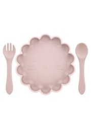 BPA Free Baby Cutlery Cute Lace Oval Cutlery Water Resistant Plates Spoon Fork Solid Color Special Offer