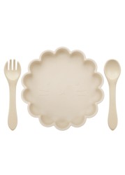 BPA Free Baby Cutlery Cute Lace Oval Cutlery Water Resistant Plates Spoon Fork Solid Color Special Offer