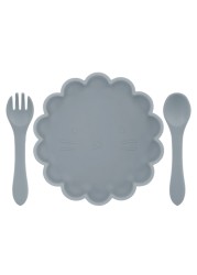 BPA Free Baby Cutlery Cute Lace Oval Cutlery Water Resistant Plates Spoon Fork Solid Color Special Offer