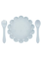 BPA Free Baby Cutlery Cute Lace Oval Cutlery Water Resistant Plates Spoon Fork Solid Color Special Offer