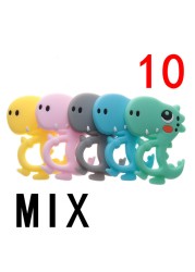 10pcs Silicone Teething Babies Accessories Newborn Baby Teether Baby Products Personalized Pacifier Bear Dinosaur Koala BPA Free