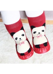 baby indoor sock shoes newborn baby socks winter thick terry cotton baby girl sock with rubber soles infant animal funny sock