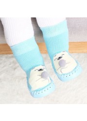 baby indoor sock shoes newborn baby socks winter thick terry cotton baby girl sock with rubber soles infant animal funny sock