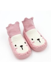 baby indoor sock shoes newborn baby socks winter thick terry cotton baby girl sock with rubber soles infant animal funny sock