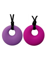 2 Pack Boys Girls Sensory Chew Necklace Silicone Rubber Necklace Jewelry For Autism, ADHD