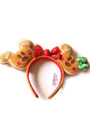 New Disney Mickey Mouse Ears Headband Space Lunar Mountain New Year Minnie Bow Pink Sequins Cartoon Anime Headdress Headband Gif