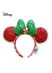 New Disney Mickey Mouse Ears Headband Space Lunar Mountain New Year Minnie Bow Pink Sequins Cartoon Anime Headdress Headband Gif