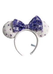 New Disney Mickey Mouse Ears Headband Space Lunar Mountain New Year Minnie Bow Pink Sequins Cartoon Anime Headdress Headband Gif