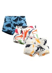 3pcs/set Cartoon Dinosaur Cotton Boys Boxer Underpants Children Panties Warm Cartoon Underwear Kids Panty Shorts 3-10 Years