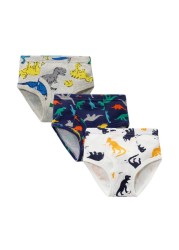 3pcs/set Cartoon Dinosaur Cotton Boys Boxer Underpants Children Panties Warm Cartoon Underwear Kids Panty Shorts 3-10 Years