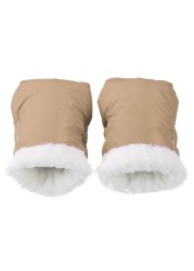 1 Pair Winter Warm Stroller Gloves Waterproof Windproof Baby Stroller Pram Fleece Hand Muff Gloves Pushchair Pram Stroller Accessories