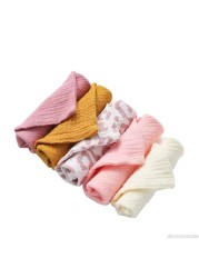 5pcs Baby Feeding Towel Soft Gauze Bath Towel Newborn Saliva Towel Burp Cloth D09 20 Dropshipping