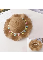 Bear Learner Kids Girls Hats 2022 New Fashion Summer Lace Flowers Caps Breathable Elegant Straw Hat Sunhat Lovely Baby Bonnet