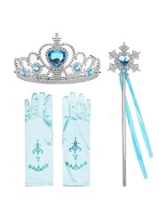 Princess Elsa jewelry set, accessories, gloves, wand, tiara, necklace, wig, princess dress, fancy dress