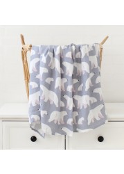 Muslin Swaddle Baby Blanket Bamboo Cotton Swaddle Wrap Newborn Receiving Blanket Flower Print Baby Newborn Blankets