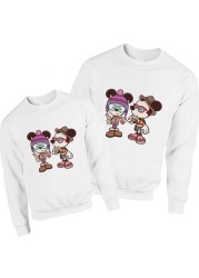 Simple Mickey Family Style Sweatshirt Cool Modern Harajuku Sweatshirt Harajuku Mom and Daughter Pullover Lovely Clothes Hoodie