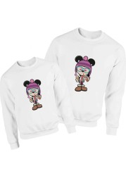 Simple Mickey Family Style Sweatshirt Cool Modern Harajuku Sweatshirt Harajuku Mom and Daughter Pullover Lovely Clothes Hoodie