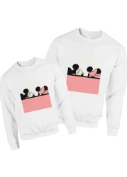 Simple Mickey Family Style Sweatshirt Cool Modern Harajuku Sweatshirt Harajuku Mom and Daughter Pullover Lovely Clothes Hoodie