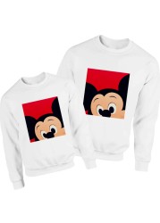Simple Mickey Family Style Sweatshirt Cool Modern Harajuku Sweatshirt Harajuku Mom and Daughter Pullover Lovely Clothes Hoodie
