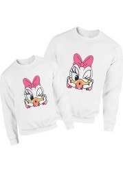 Simple Mickey Family Style Sweatshirt Cool Modern Harajuku Sweatshirt Harajuku Mom and Daughter Pullover Lovely Clothes Hoodie