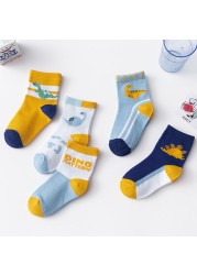 5pairs/lot 2022 Baby Socks for Kids Girls Boy Cotton Stripe Cartoon Animals Summer Baby Knitwear Socks Newborn Baby Clothes