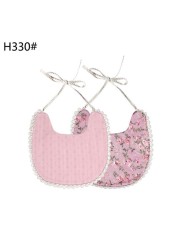 Baby Bib Infant Burp Cloths Toddler Bib Cotton Toddler Floral Dinner Towel Feeding Double Deck Cute Girl Bibs