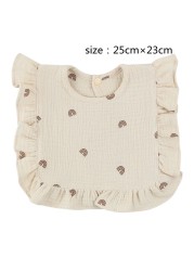 Baby Bib Infant Burp Cloths Toddler Bib Cotton Toddler Floral Dinner Towel Feeding Double Deck Cute Girl Bibs