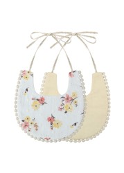 Baby Bib Infant Burp Cloths Toddler Bib Cotton Toddler Floral Dinner Towel Feeding Double Deck Cute Girl Bibs