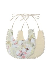 Baby Bib Infant Burp Cloths Toddler Bib Cotton Toddler Floral Dinner Towel Feeding Double Deck Cute Girl Bibs