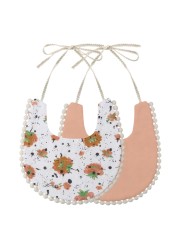 Baby Bib Infant Burp Cloths Toddler Bib Cotton Toddler Floral Dinner Towel Feeding Double Deck Cute Girl Bibs