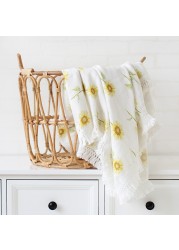 Cotton Muslin Swaddle Blankets for Newborns Tassel Receiving Blanket Newborn Baby Swaddle Wrap Infant Sleeping Bed Quilt Cover