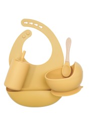 Baby Feeding Bowls Set Non Slip Silicone Bibs BPA Free Chewable Baby Tableware Food Grade Newborn Accessories