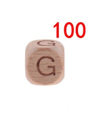 100pcs Baby Teething Beads 12mm Letter Beech Beads Pacifier Chain Letters Wooden Pacifier Toys Personalized Newborn Gifts