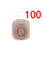 100pcs Baby Teething Beads 12mm Letter Beech Beads Pacifier Chain Letters Wooden Pacifier Toys Personalized Newborn Gifts