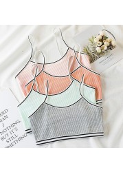 4pcs/lot Girl Sports Bras Teenagers Training Bra Clothes 9-18 Years Adulescent Kids Underwear Push Up Teenagers Bra With Chest Pad