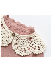 MILANCEL Baby Bibs Handmade Bape Knit Collar Baby Accessories Pure Cotton Kids Collar Hollw Out Baby Lace Collar